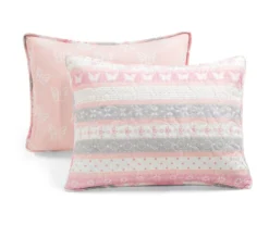 Lush Decor Sara Lily Pink & Gray Pattern Stripe Reversible Quilt Set -Home Decor Store 810596076 6