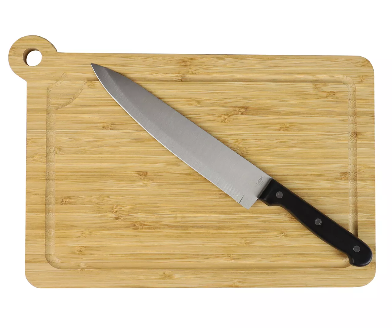 Bamboo Cutting Board With Handle, (14" X 10") 2 Bamboo Cutting Board With Handle, (14" X 10") - Image 2
