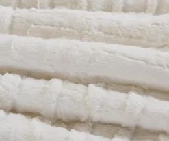 Polar Patchwork Stripe Faux Fur 2-Piece Comforter Set -Home Decor Store 810598147 810598148 810598149 5