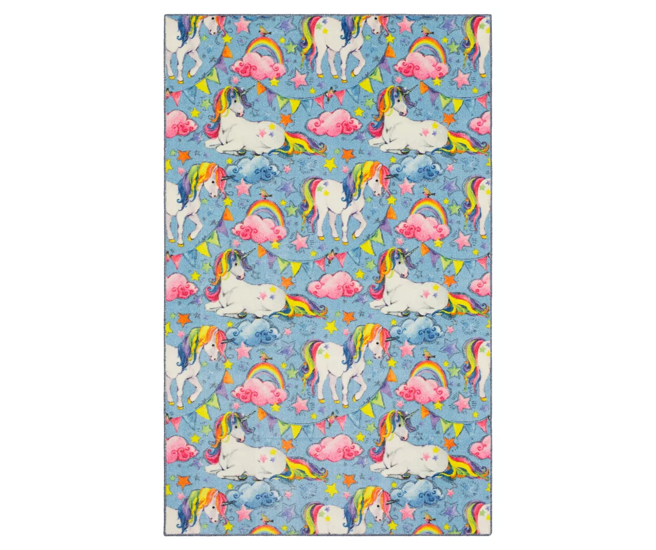 Unicorn Wish Blue Multi-Color Area Rug, (3' 4" X 5') 1 Unicorn Wish Blue Multi-Color Area Rug, (3' 4" X 5')