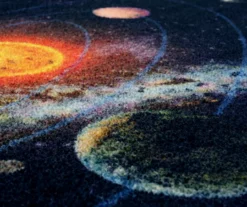 Black & Multi-Color Solar System Area Rug, (3' 4" X 5') -Home Decor Store 810599923 A8 3