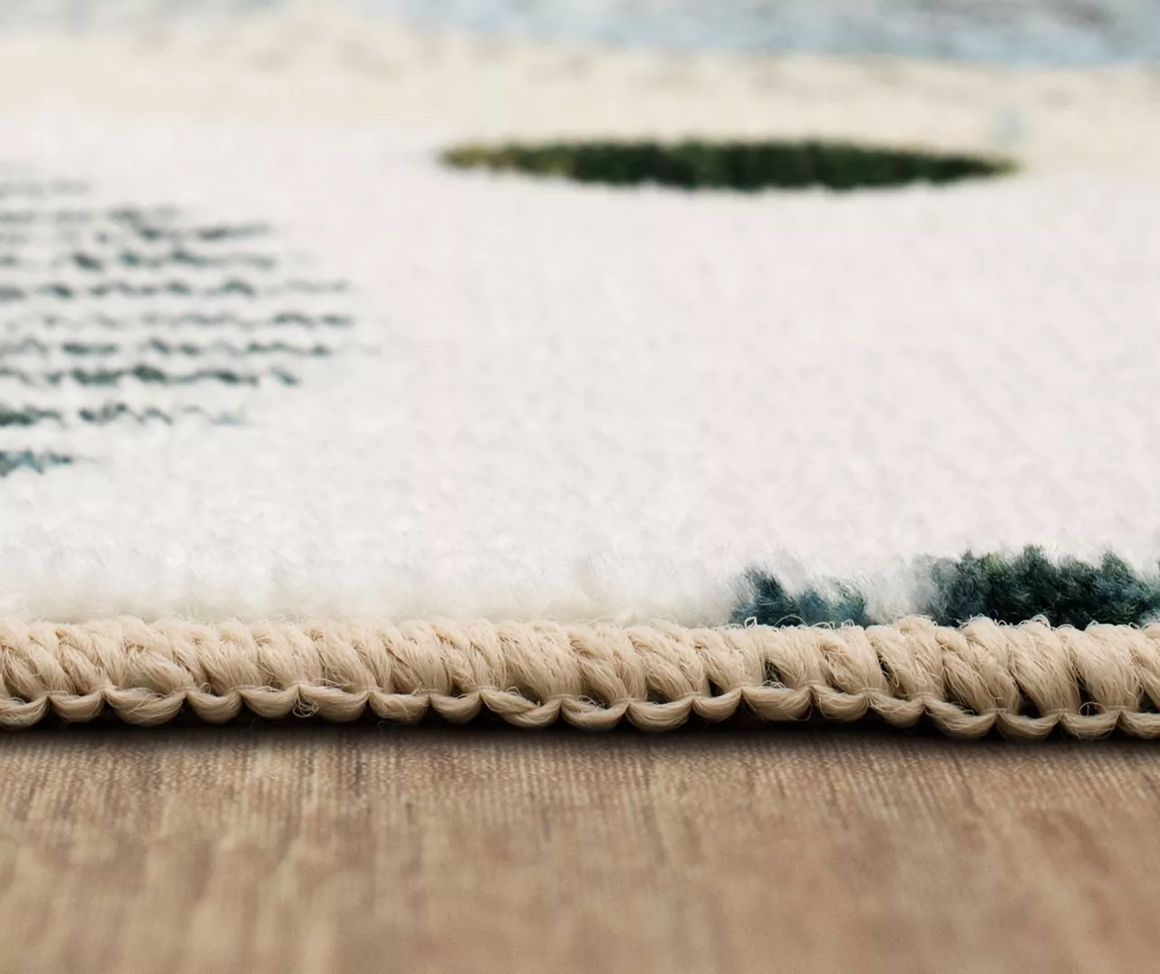 White, Orange & Blue Patterned Circles Area Rug, (5' X 8') 8 White, Orange & Blue Patterned Circles Area Rug, (5' X 8') - Image 8