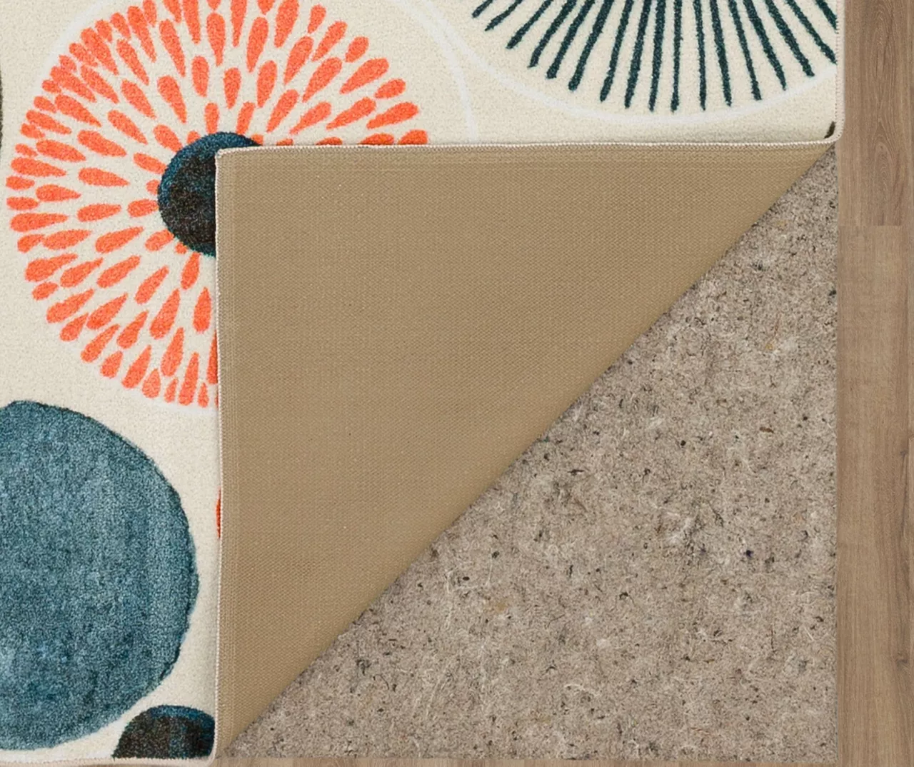 White, Orange & Blue Patterned Circles Area Rug, (8' X 10') 3 White, Orange & Blue Patterned Circles Area Rug, (8' X 10') - Image 3