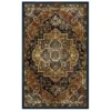Eason Brown & Navy Ornamental Area Rug, (5' X 8')
