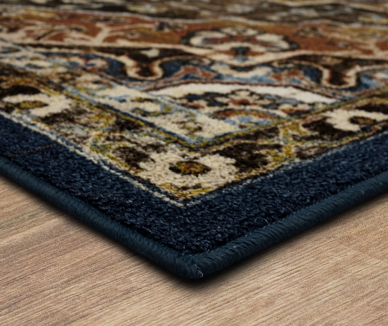 Eason Brown & Navy Ornamental Area Rug, (5' X 8') 2 Eason Brown & Navy Ornamental Area Rug, (5' X 8') - Image 2