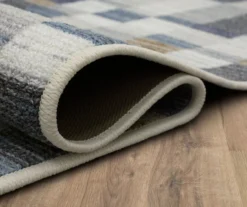 Avenue Blue & White Line Blocks Area Rug, (2' X 8') -Home Decor Store 810600288 A8 5