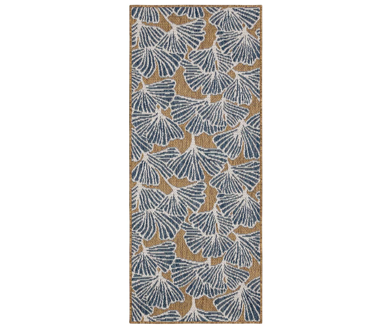 Treasured Garden Navy & Brown Botanical Outdoor Area Rug, (2.5' X 6') 1 Treasured Garden Navy & Brown Botanical Outdoor Area Rug, (2.5' X 6')