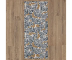 Treasured Garden Navy & Brown Botanical Outdoor Area Rug, (2.5' X 6') 11 Treasured Garden Navy & Brown Botanical Outdoor Area Rug, (2.5' X 6') -Home Decor Store 810600358 A0 2