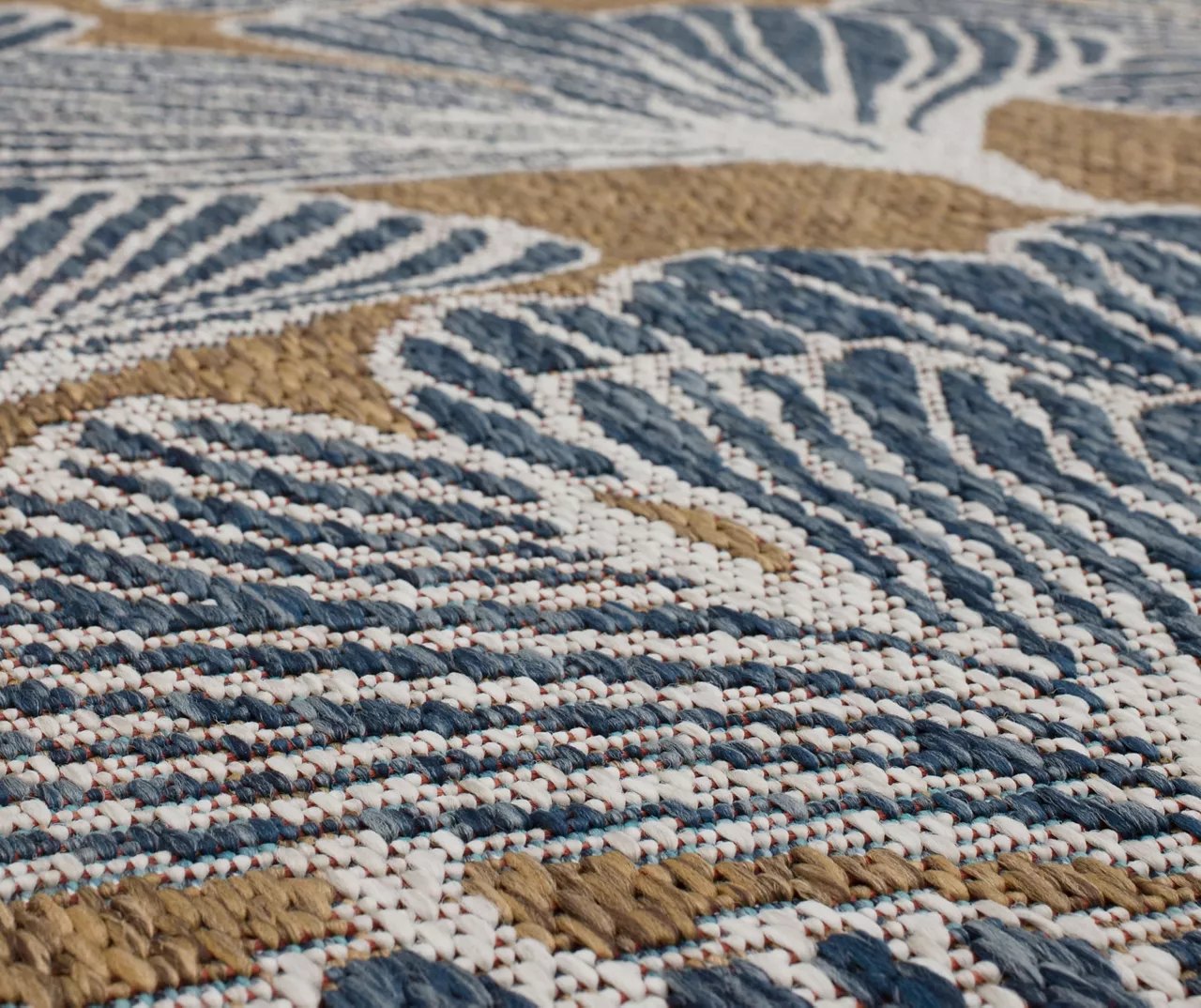 Treasured Garden Navy & Brown Botanical Outdoor Area Rug, (2.5' X 6') 6 Treasured Garden Navy & Brown Botanical Outdoor Area Rug, (2.5' X 6') - Image 6