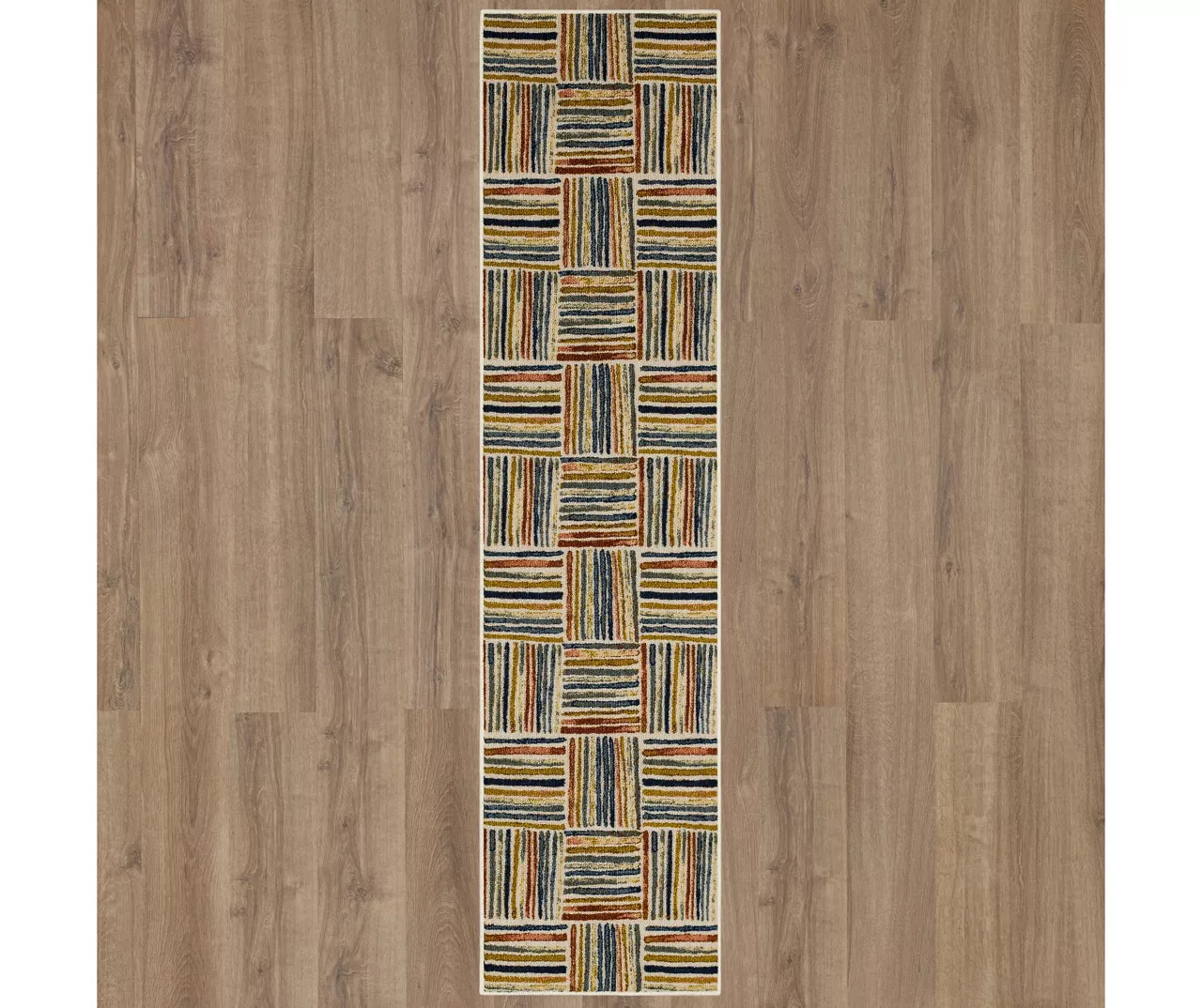 Hermes Beige & Multi-Color Weave Print Area Rug, (2' X 8') 4 Hermes Beige & Multi-Color Weave Print Area Rug, (2' X 8') - Image 4