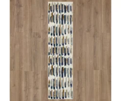 Quicksilver Blue, Brown & White Abstract Area Rug, (2' X 8') 11 Quicksilver Blue, Brown & White Abstract Area Rug, (2' X 8') -Home Decor Store 810600446 A0 2