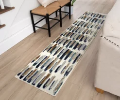 Quicksilver Blue, Brown & White Abstract Area Rug, (2' X 8') 13 Quicksilver Blue, Brown & White Abstract Area Rug, (2' X 8') -Home Decor Store 810600446 A0 3