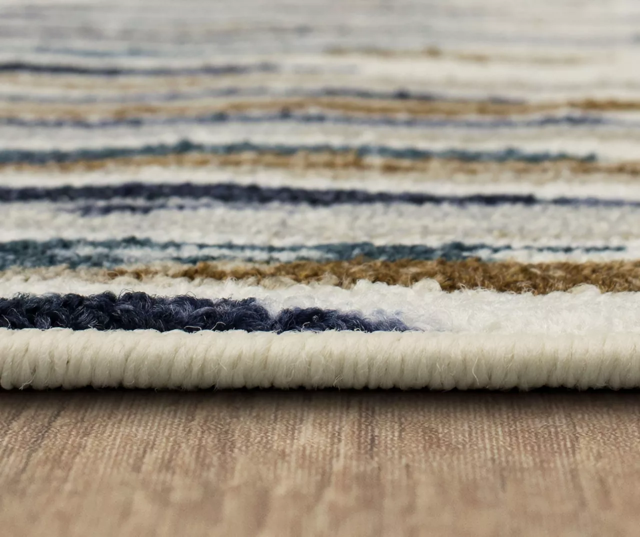 Quicksilver Blue, Brown & White Abstract Area Rug, (2' X 8') 7 Quicksilver Blue, Brown & White Abstract Area Rug, (2' X 8') - Image 7