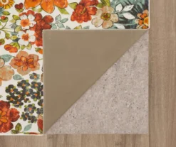 White, Green & Orange Blossoms Area Rug, (2' X 6') -Home Decor Store 810600500 A8 2