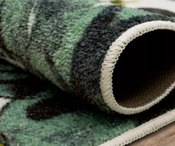 White, Green & Orange Blossoms Area Rug, (2' X 6') -Home Decor Store 810600500 A8 5