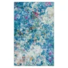 Art Explosion Blue & White Abstract Area Rug, (5' X 8')