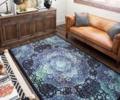Joliet Black & Blue Mandala Area Rug, (5' X 8') -Home Decor Store 810600615 A0 4