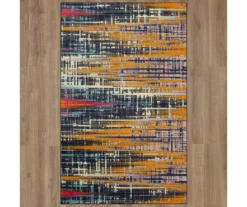 Kaven Orange & Navy Crosshatch Area Rug, (2' X 3') -Home Decor Store 810600749 A0 2