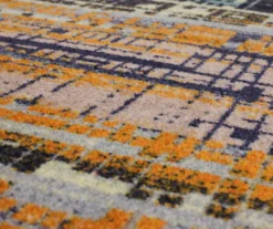 Kaven Orange & Navy Crosshatch Area Rug, (2' X 3') -Home Decor Store 810600749 A8 3