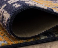 Kaven Orange & Navy Crosshatch Area Rug, (2' X 3') -Home Decor Store 810600749 A8 5