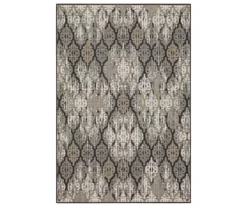 Paradise Grove Dark Gray & Tan Arabesque Outdoor Area Rug, (5' 3" X 7.5')
