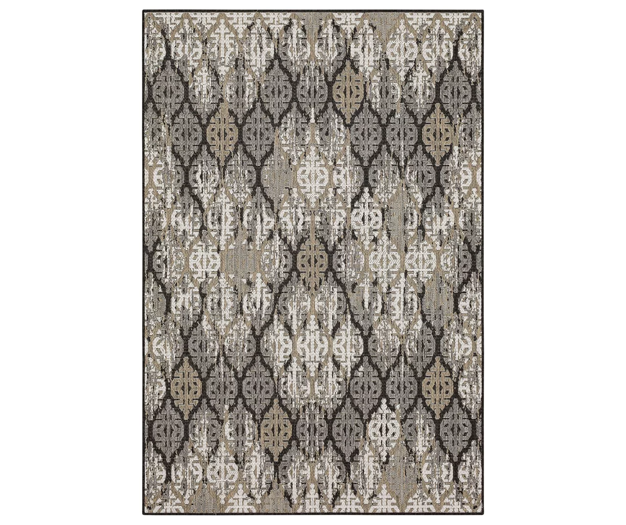 Paradise Grove Dark Gray & Tan Arabesque Outdoor Area Rug, (5' 3" X 7.5') 1 Paradise Grove Dark Gray & Tan Arabesque Outdoor Area Rug, (5' 3" X 7.5')