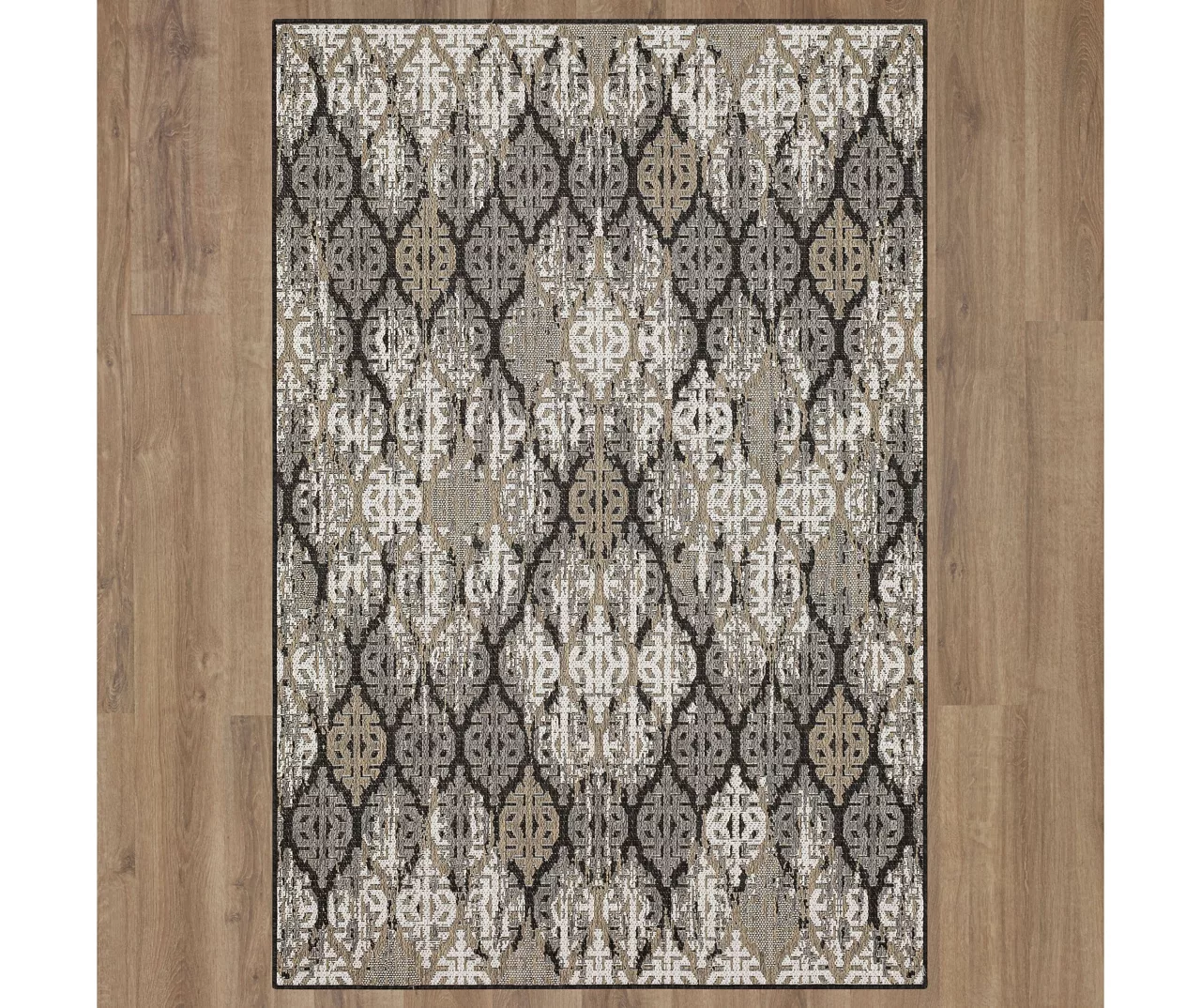 Paradise Grove Dark Gray & Tan Arabesque Outdoor Area Rug, (5' 3" X 7.5') 3 Paradise Grove Dark Gray & Tan Arabesque Outdoor Area Rug, (5' 3" X 7.5') - Image 3