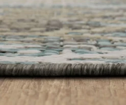 Paradise Grove Light Gray & Turquoise Arabesque Outdoor Area Rug, (2.5' X 6') 16 Paradise Grove Light Gray & Turquoise Arabesque Outdoor Area Rug, (2.5' X 6') -Home Decor Store 810600841 A8 4