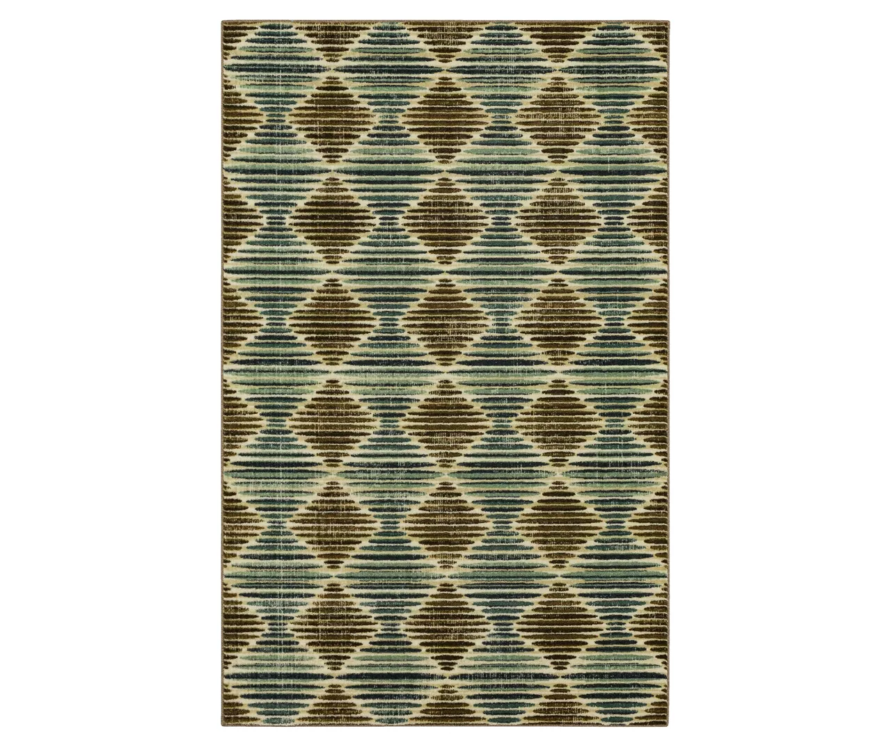 Nojus Brown & Gray Stripe Geometric Area Rug, (5' X 8') 1 Nojus Brown & Gray Stripe Geometric Area Rug, (5' X 8')