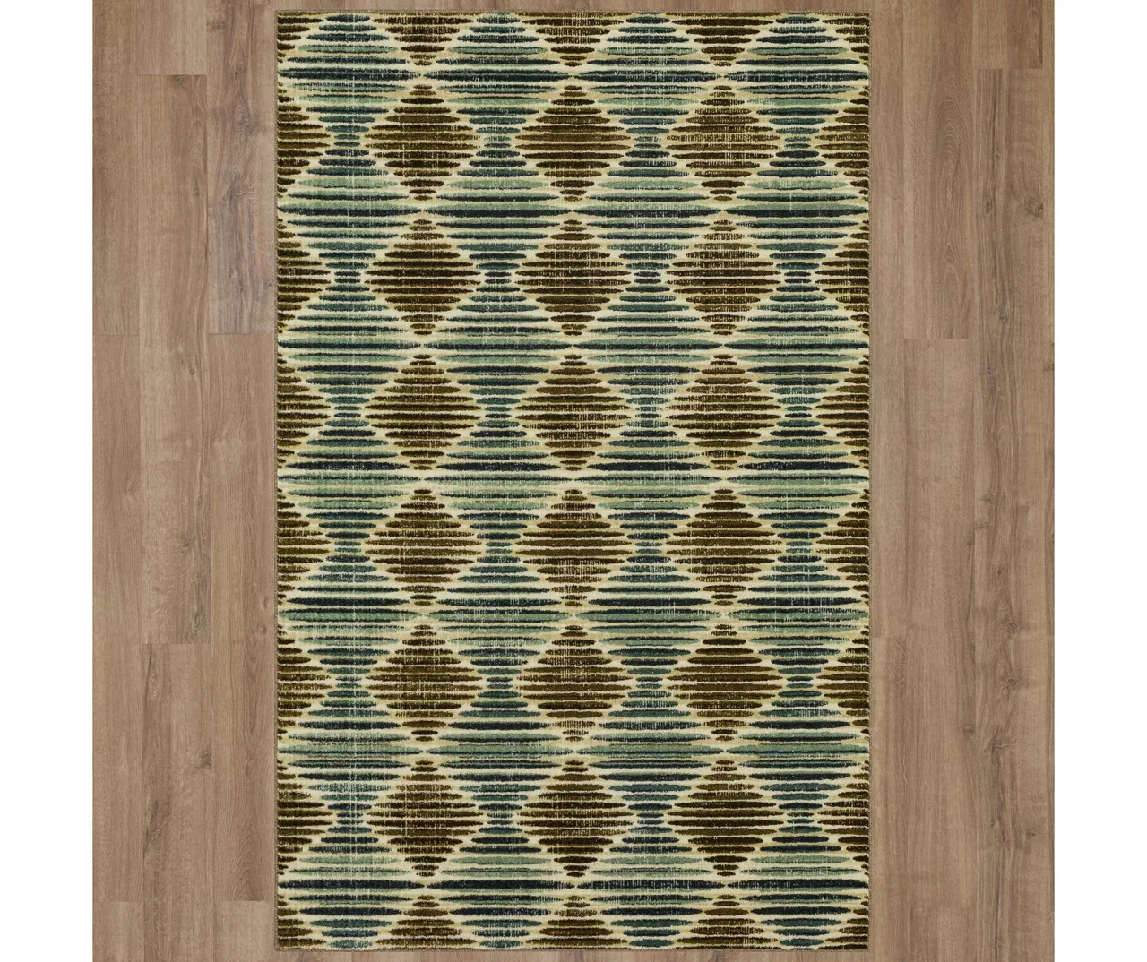 Nojus Brown & Gray Stripe Geometric Area Rug, (5' X 8') 2 Nojus Brown & Gray Stripe Geometric Area Rug, (5' X 8') - Image 2