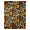 Blue & Brown Geometric Diamond Area Rug, (8' X 10')