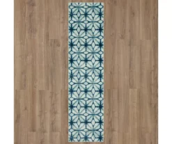 Elyzabeth Blue & White Lattice Area Rug, (2.5' X 10') -Home Decor Store 810600981 A0 2