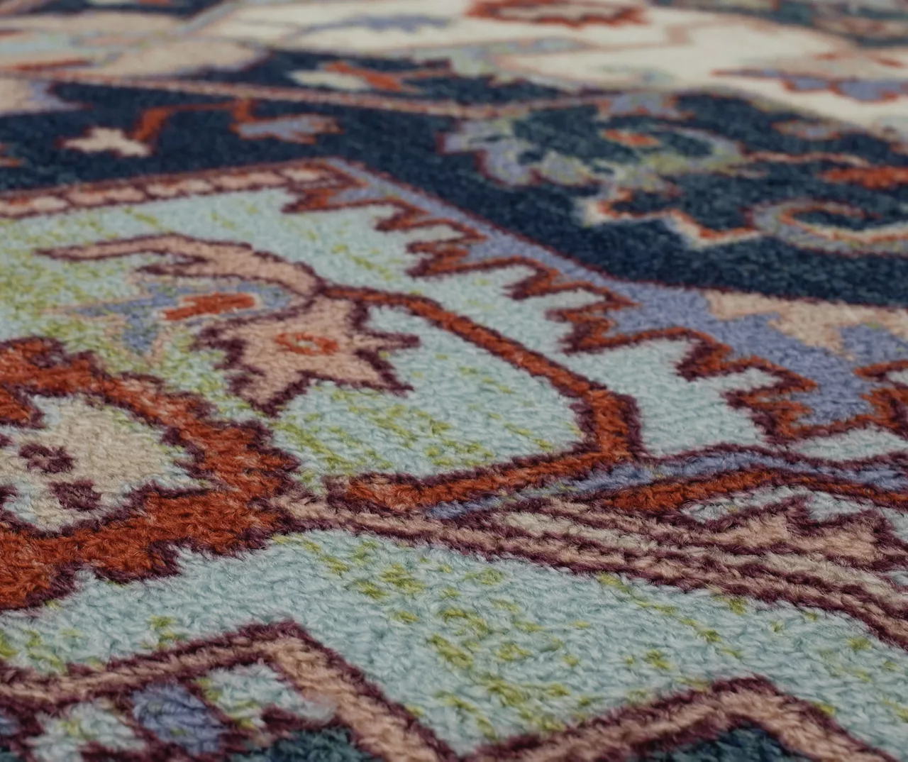 Tethys Green & Blue Ornamental Accent Rug, (20" X 34") 6 Tethys Green & Blue Ornamental Accent Rug, (20" X 34") - Image 6