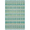 Cabana Teal & Green Geometric Outdoor Area Rug, (4' X 5.5')