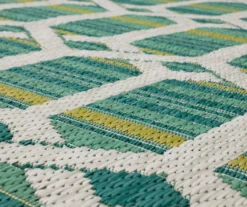 Cabana Teal & Green Geometric Outdoor Area Rug, (4' X 5.5') -Home Decor Store 810601054 A8 3