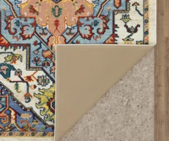 Tethys Blue & Peach Ornamental Area Rug, (2' X 8') -Home Decor Store 810601106 A8 2