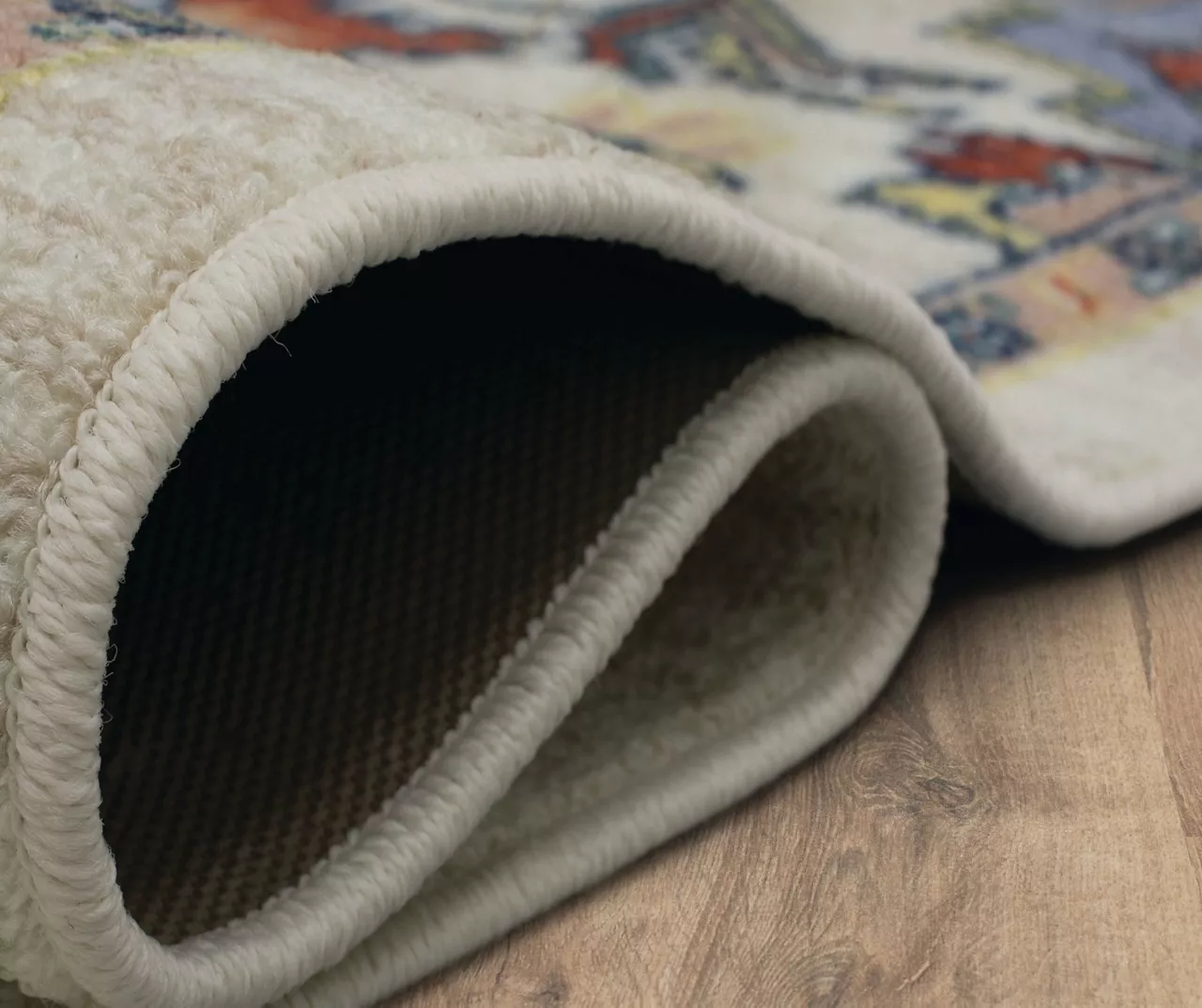 Tethys Blue & Peach Ornamental Area Rug, (5' X 8') 9 Tethys Blue & Peach Ornamental Area Rug, (5' X 8') - Image 9