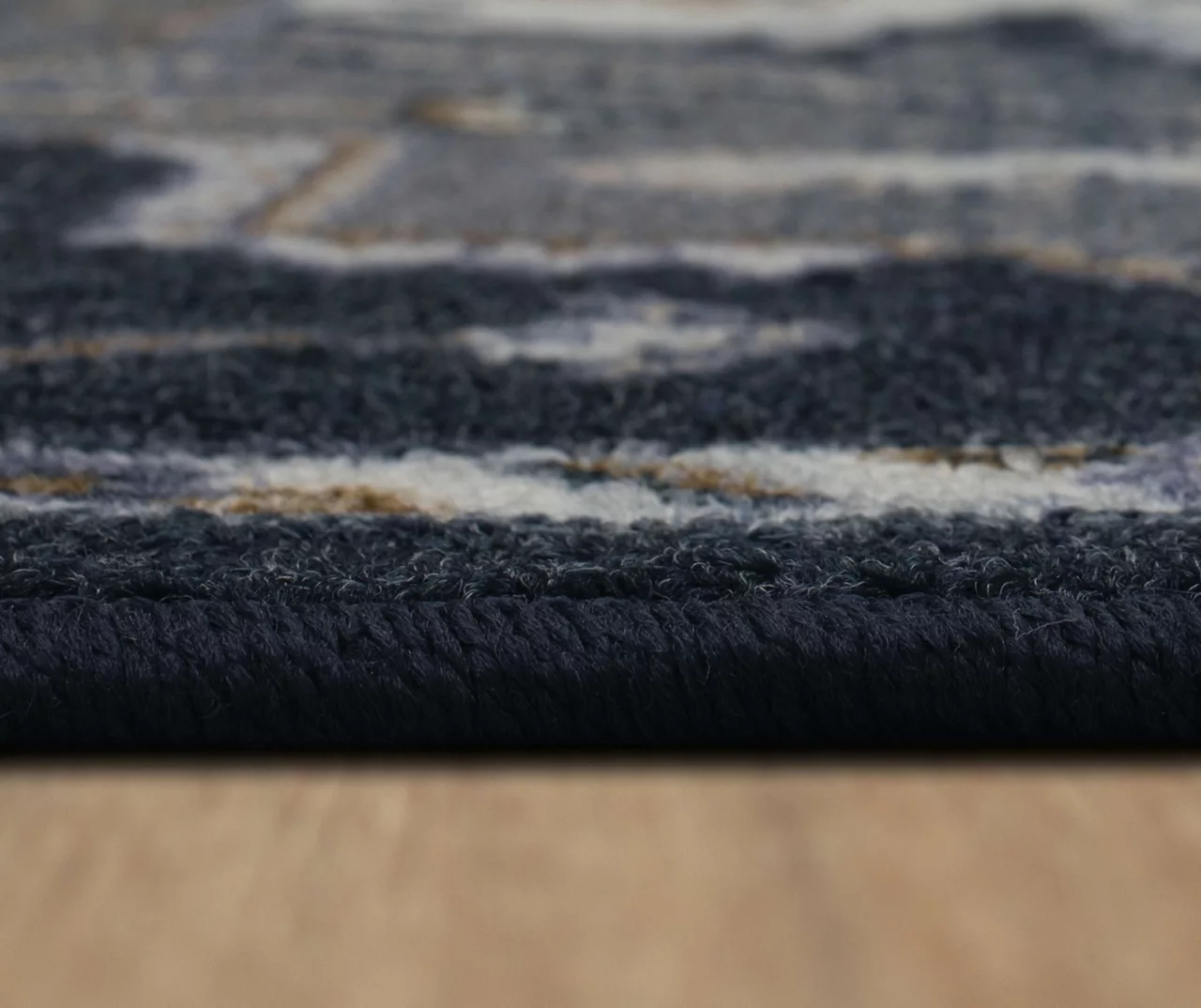 Tethys Navy & Charcoal Ornamental Accent Rug, (20" X 34") 7 Tethys Navy & Charcoal Ornamental Accent Rug, (20" X 34") - Image 7