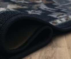 Tethys Navy & Charcoal Ornamental Accent Rug, (20" X 34") 15 Tethys Navy & Charcoal Ornamental Accent Rug, (20" X 34") -Home Decor Store 810601110 A8 5