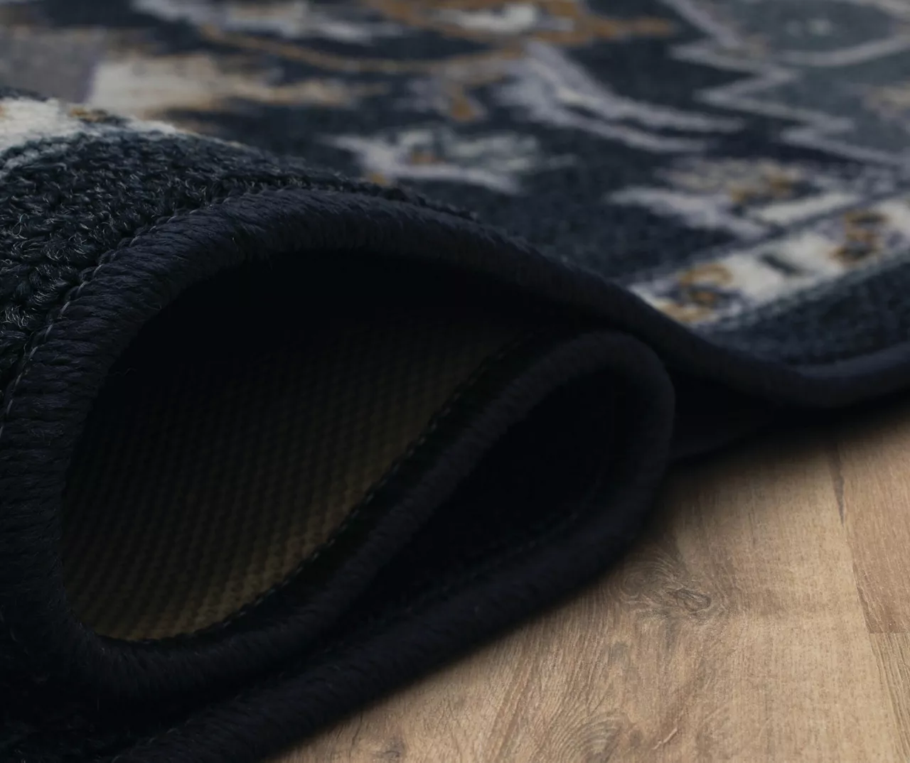 Tethys Navy & Charcoal Ornamental Accent Rug, (20" X 34") 8 Tethys Navy & Charcoal Ornamental Accent Rug, (20" X 34") - Image 8