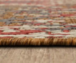 Paradise Grove Rust & Gray Arabesque Outdoor Area Rug, (4' X 5.5') -Home Decor Store 810601168 A8 4