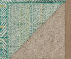 Poolside Diamond Teal & Green Outdoor Area Rug, (2.5' X 6') -Home Decor Store 810601175 A8 2