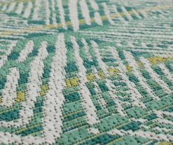 Poolside Diamond Teal & Green Outdoor Area Rug, (2.5' X 6') -Home Decor Store 810601175 A8 3