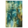 Glaicer Water Blue & Beige Abstract Area Rug, (4' X 6')