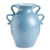 Wild Sedona Blue Squiggle-Handle Ceramic Vase, (11")