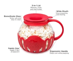 Ecolution Micro-Pop Red Microwave Popcorn Popper, 3 Quarts -Home Decor Store 810602464 A7 5
