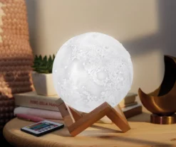 RGB LED Moon Lamp With Wood Stand -Home Decor Store 810603441 B0 2