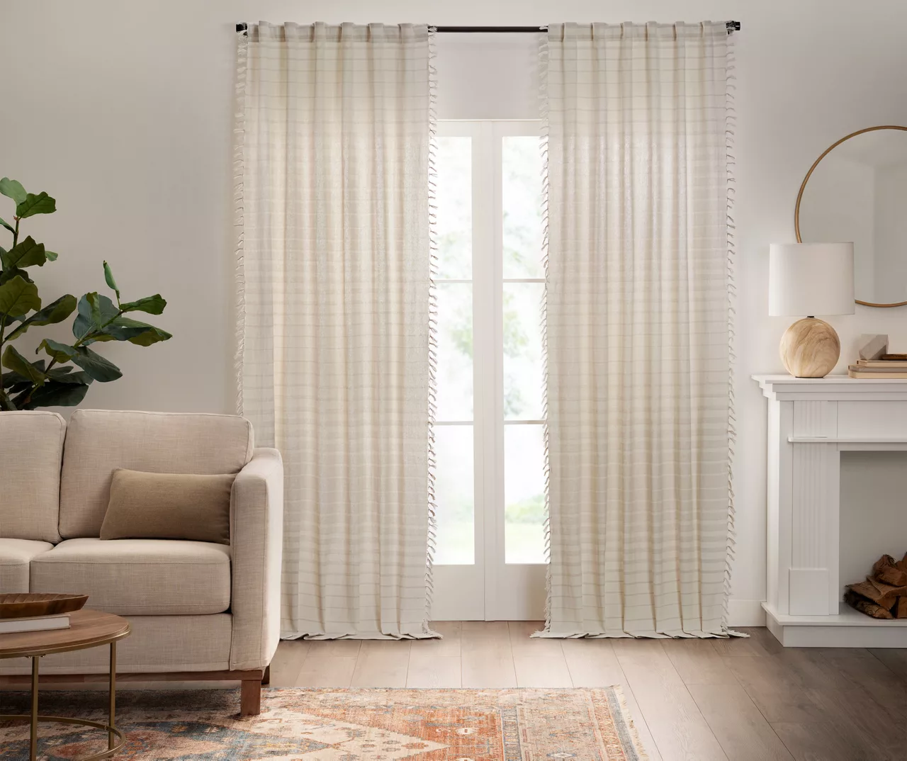 Mercantile Amari Stripe Light-Filtering Rod Pocket Curtain Panel 1 Mercantile Amari Stripe Light-Filtering Rod Pocket Curtain Panel