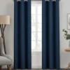 Kendall Denim Blue Blackout Grommet Curtain Panel, (63")