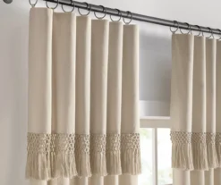 Lucinda Beige Light-Filtering Ring-Top Valance, (108") -Home Decor Store 810605632 810605633 810605634 810605635 A8 6 3